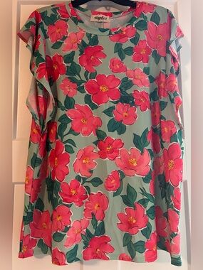 Haptics Floral Ruffle Sleeve Top